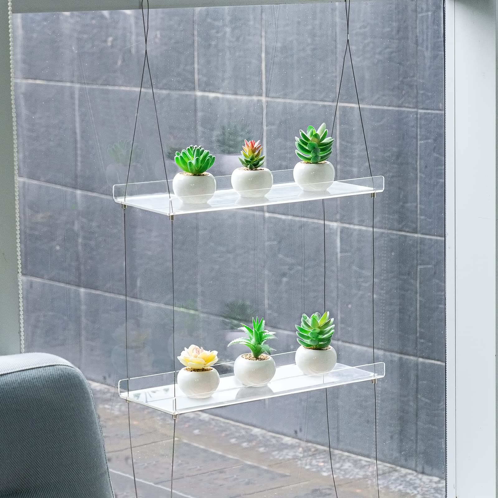 Sumerflos clear acrylic plant shelves side view
