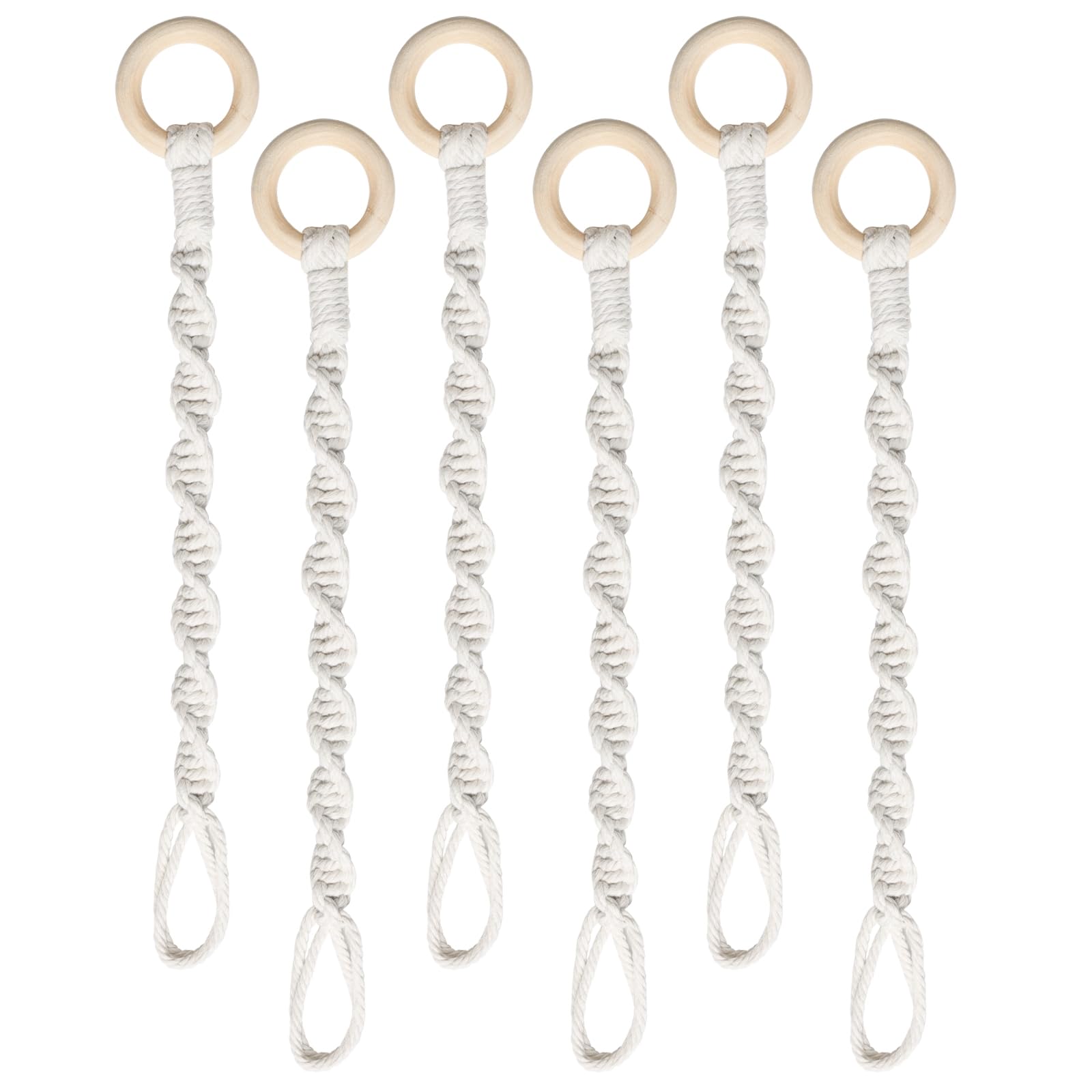 SUMERSHA Macrame Plant Hanger Extenders beige color front view
