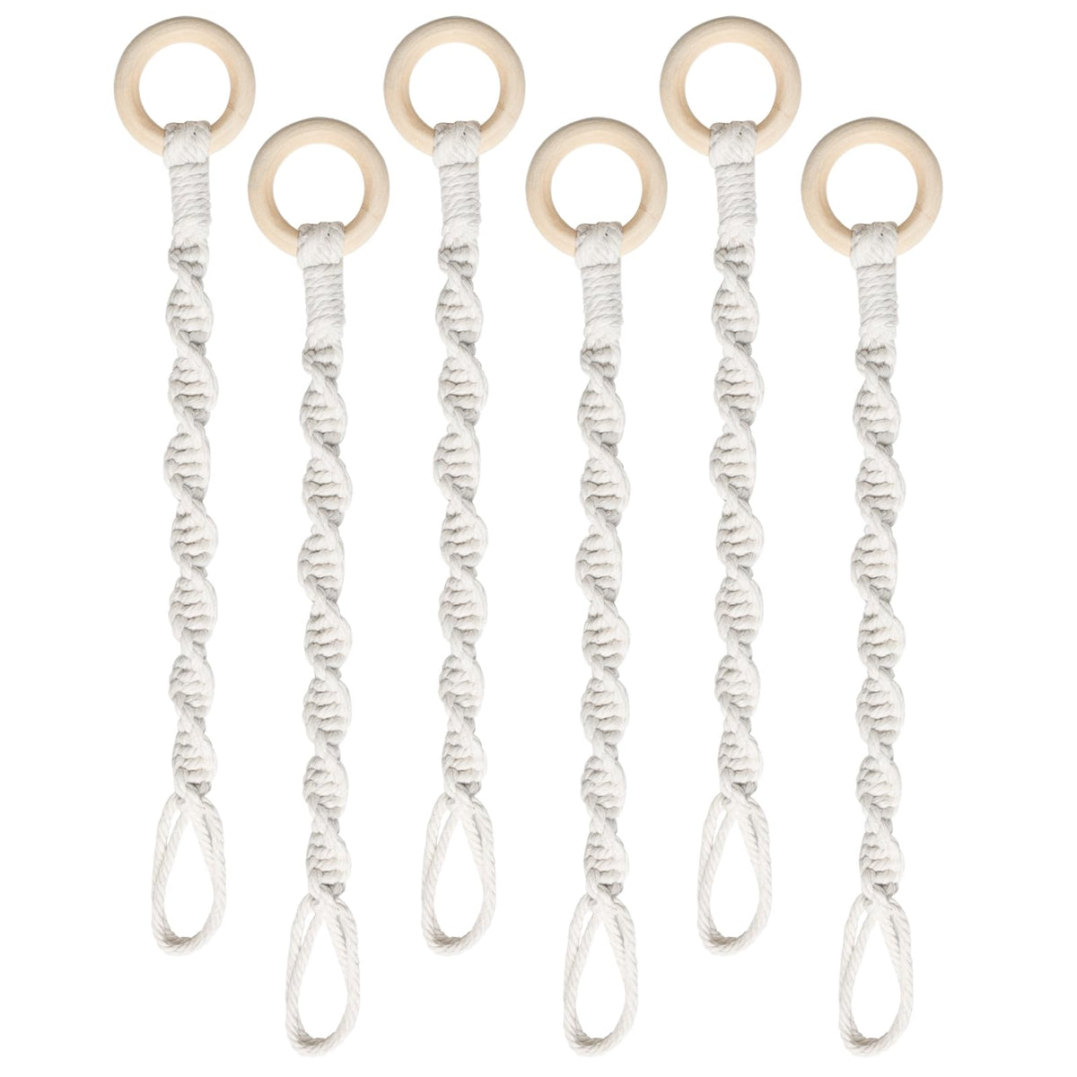SUMERSHA Macrame Plant Hanger Extenders beige color front view