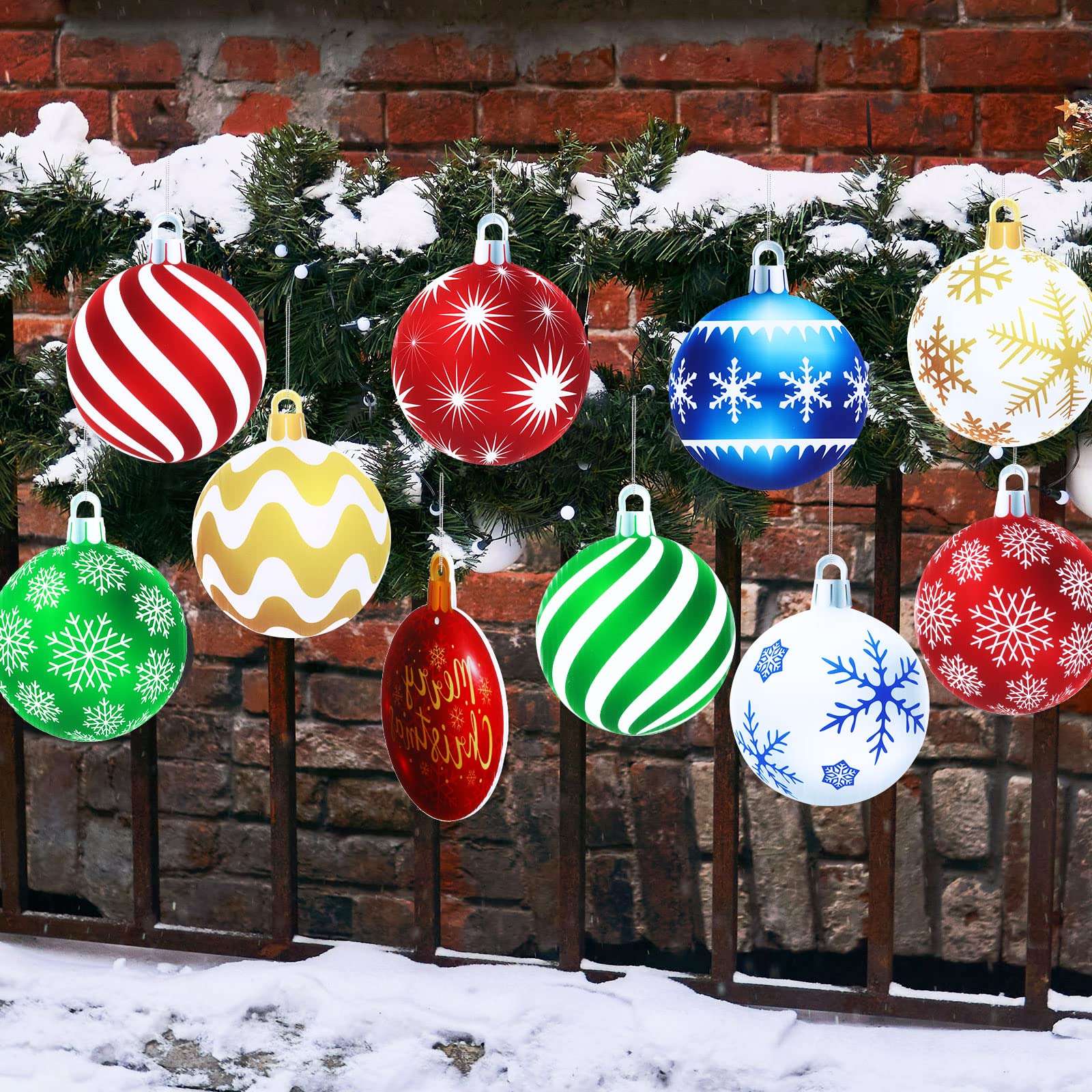 Sumind 10 Pcs Christmas Hanging Ornaments set with assorted designs