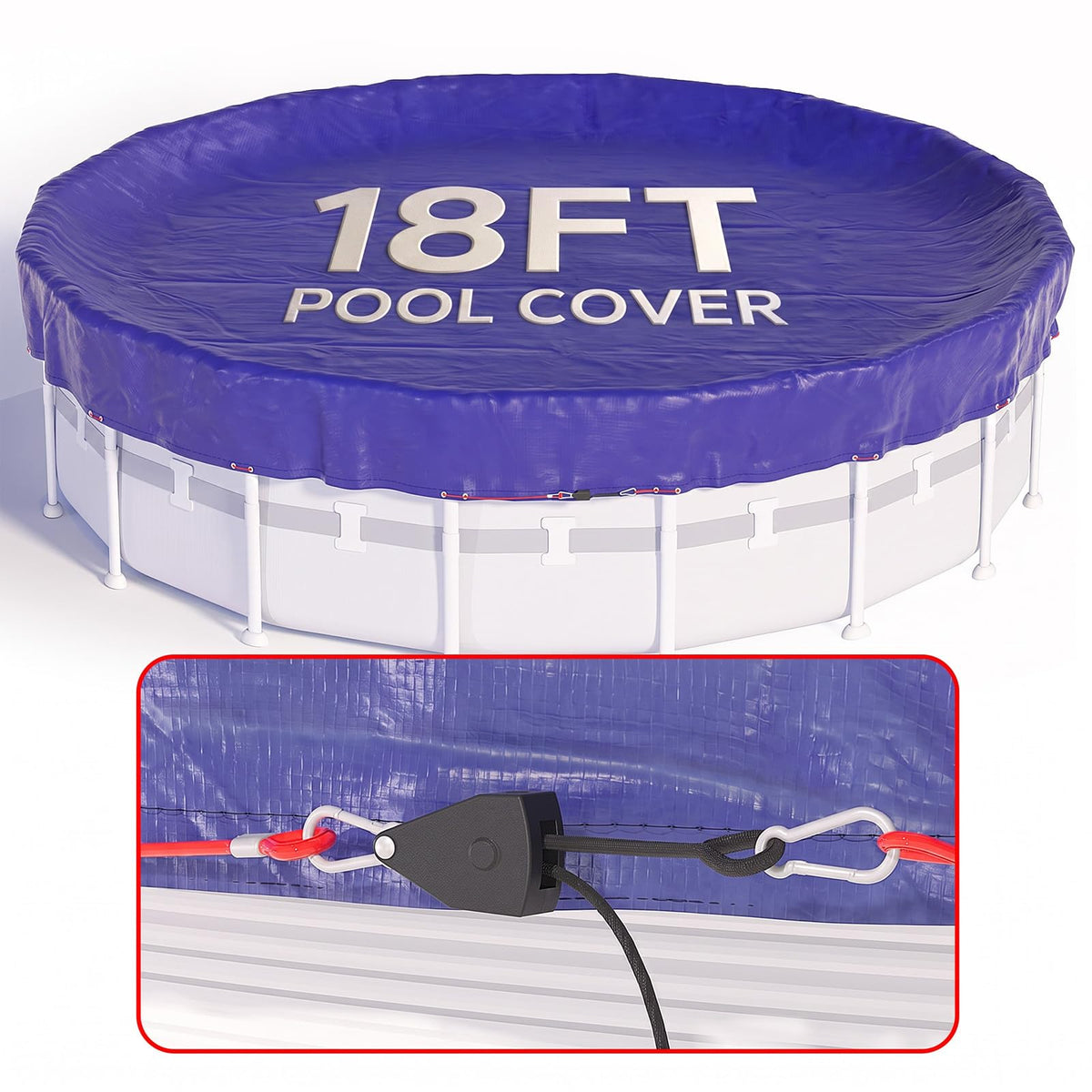 SUMMERBUDDY 18 FT Round Winter Pool Cover front view
