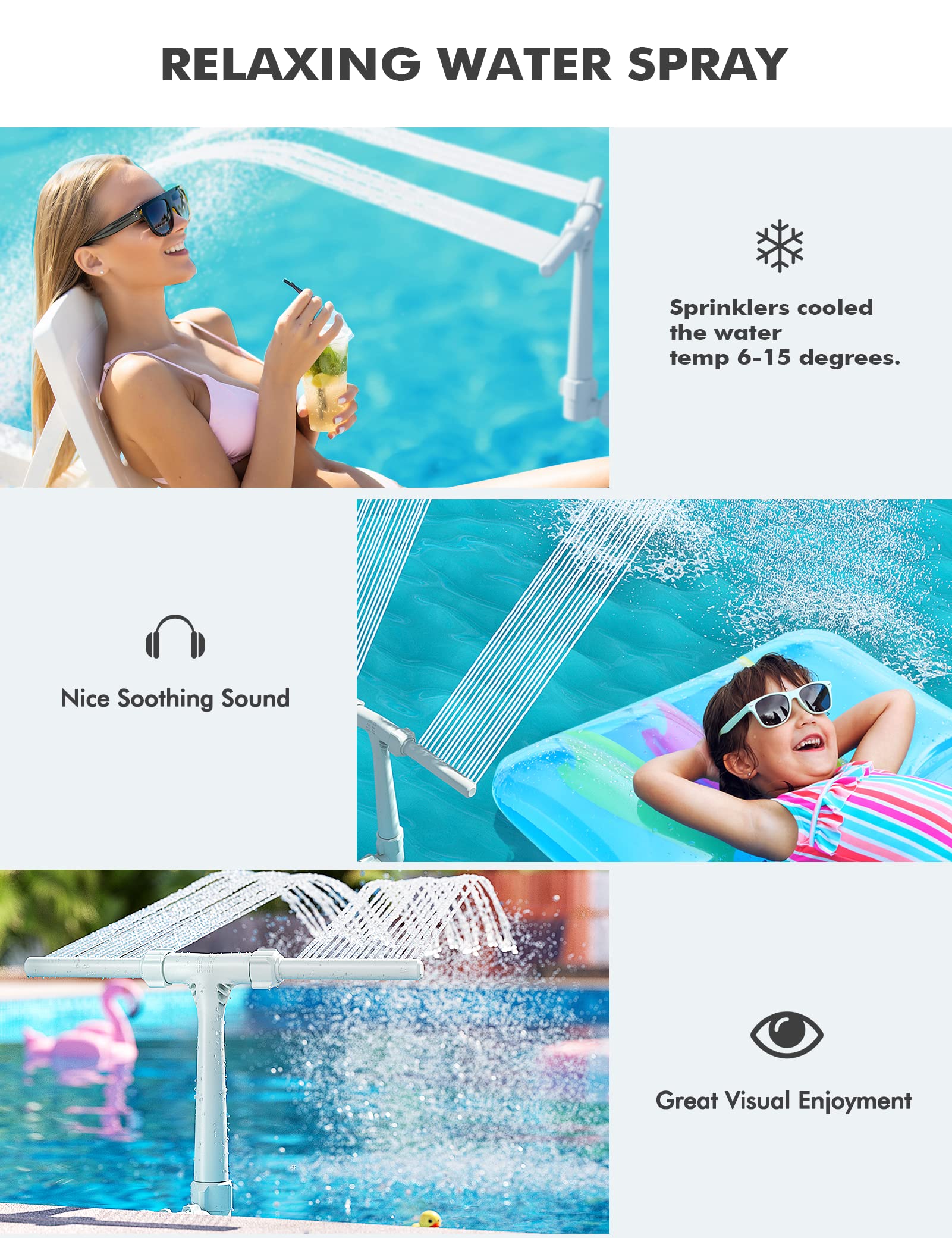 SUMMERBUDDY Dual Spray Fountain showcasing adjustable water flow