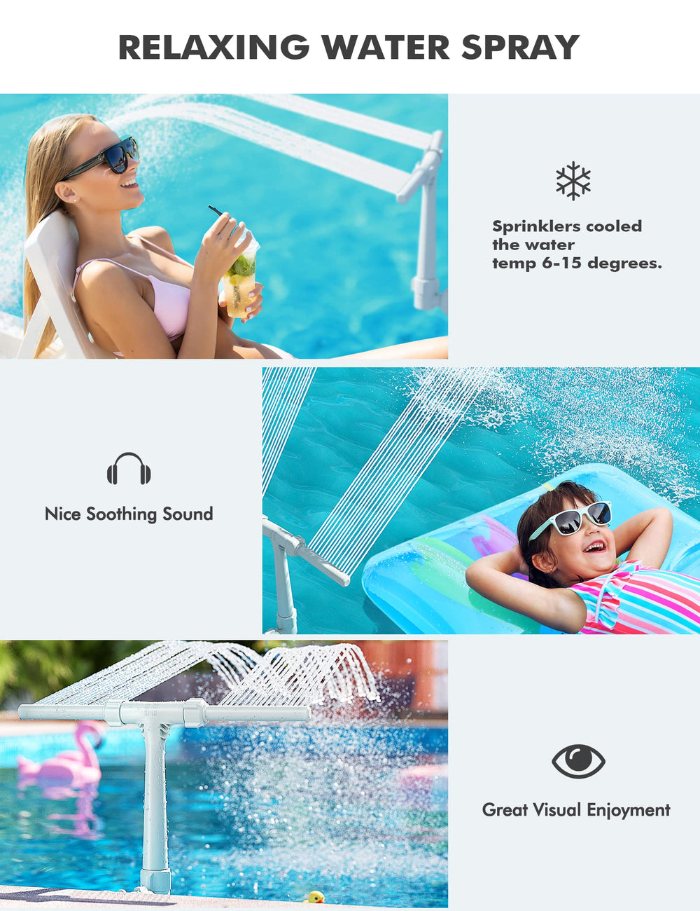 SUMMERBUDDY Dual Spray Fountain showcasing adjustable water flow