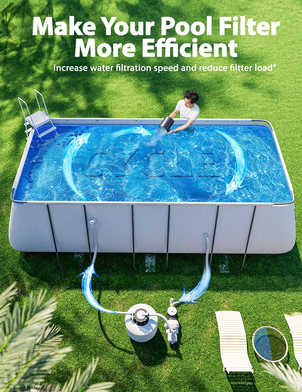 SUMMERBUDDY pool clarifier ready for use