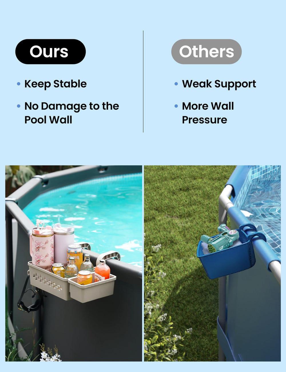 SUMMERBUDDY Poolside Storage Basket with drinks