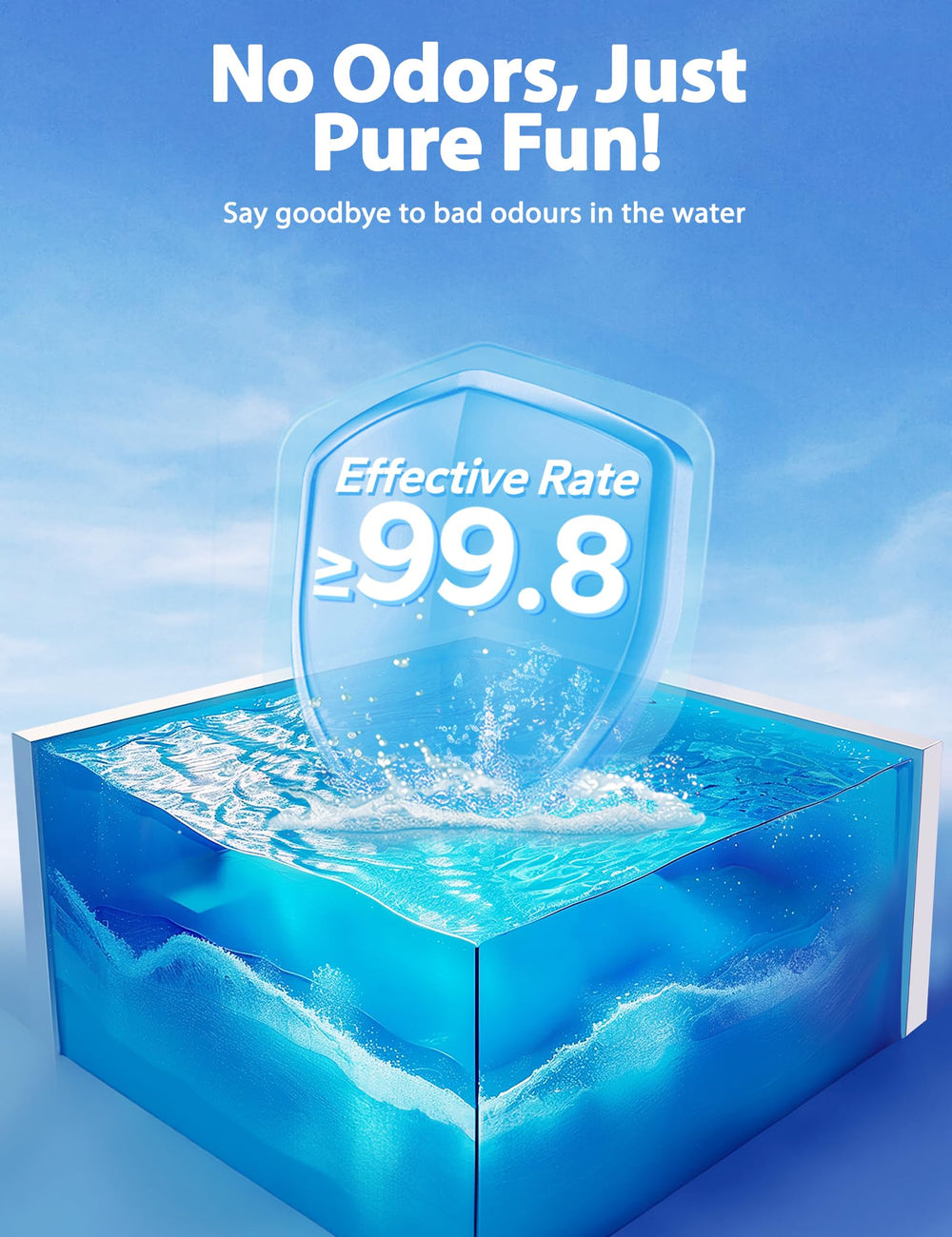 SUMMERBUDDY Super Pool Clarifier in outdoor setting