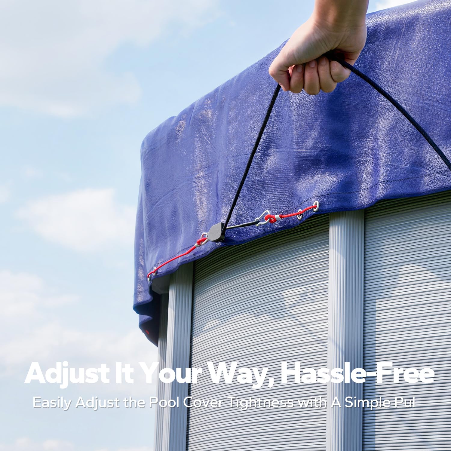 SUMMERBUDDY Winter Pool Cover showing overlap design