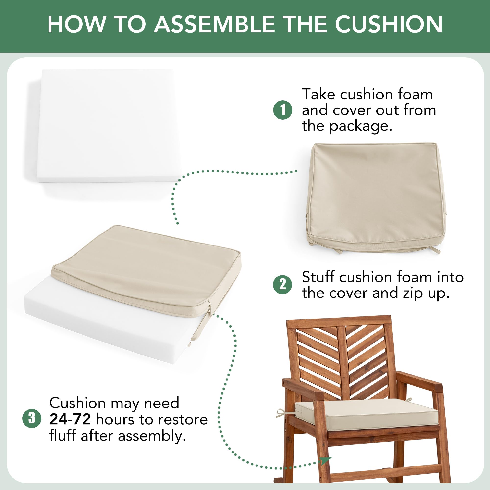 Summsun chair cushion set of 4 in storage