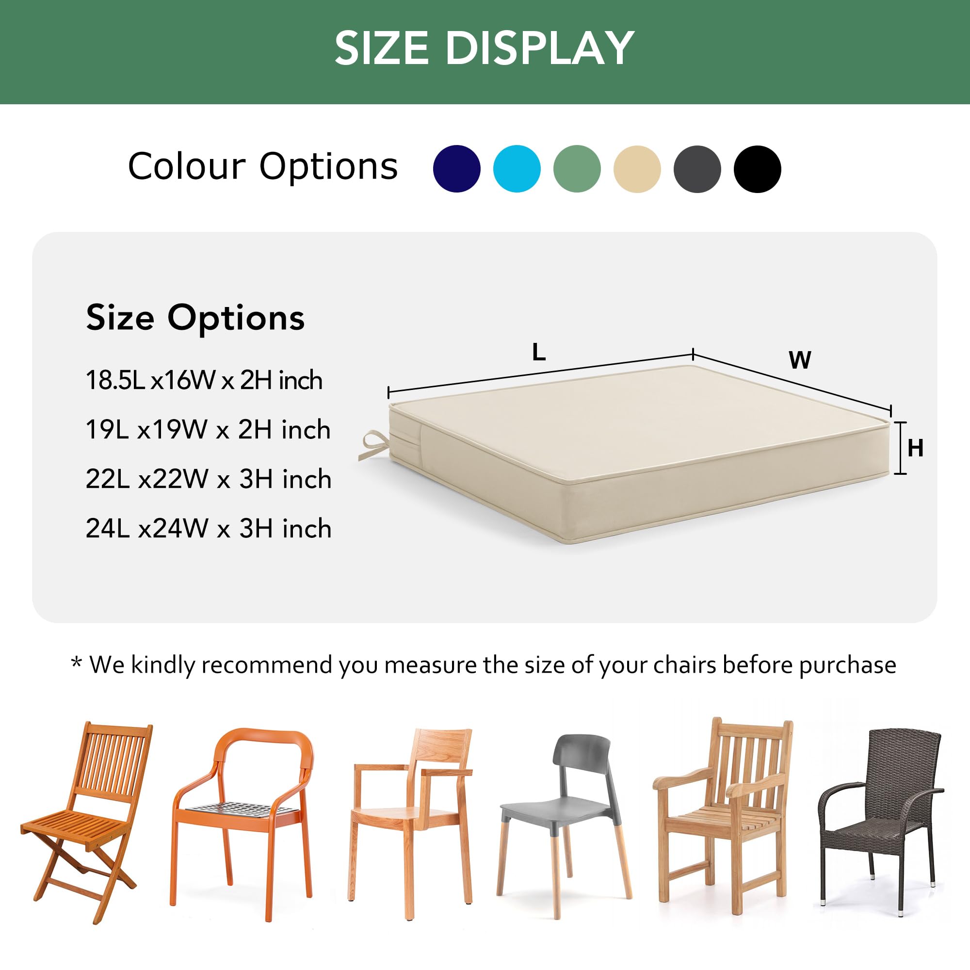 Summsun chair cushion showing waterproof fabric