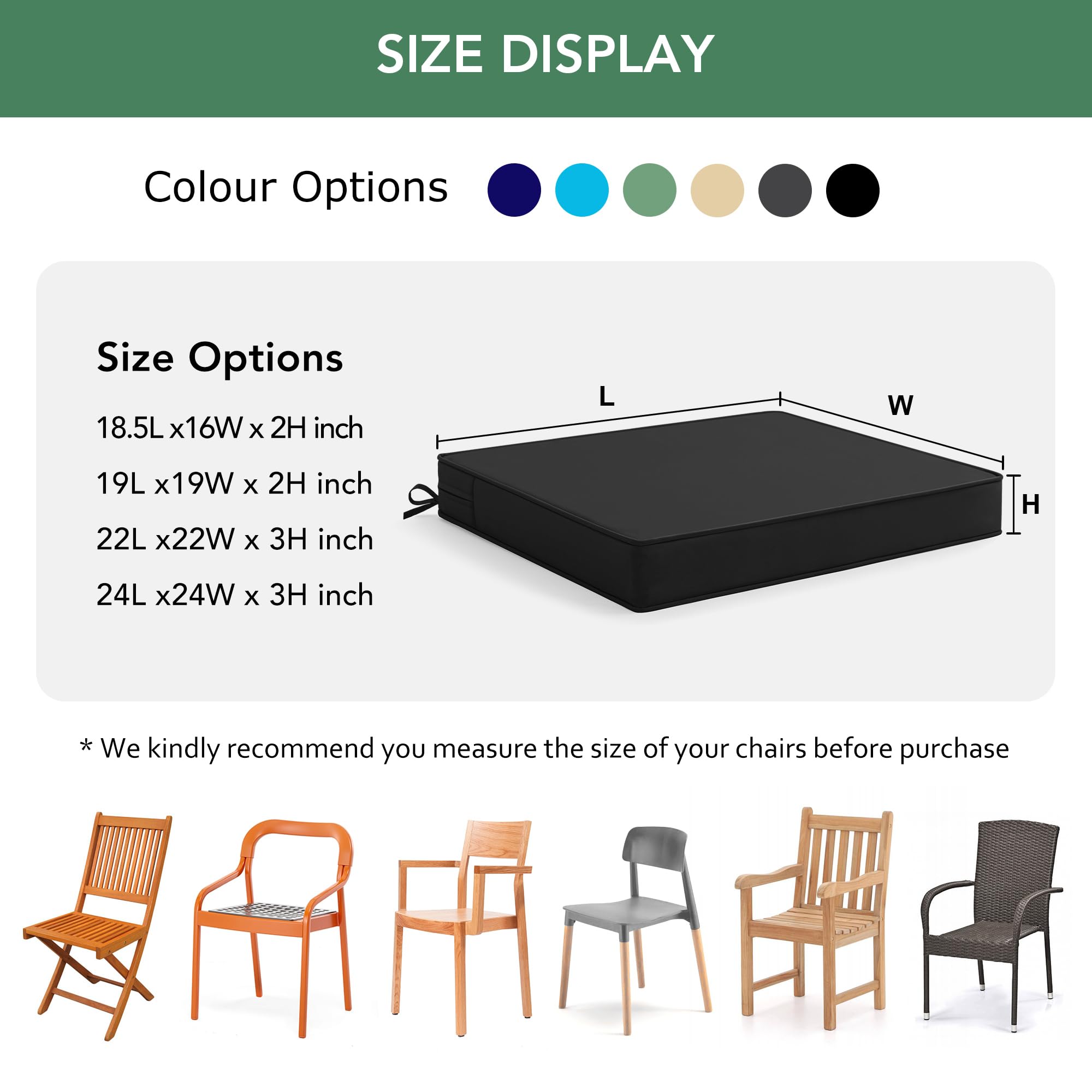Summsun chair cushions displaying waterproof fabric