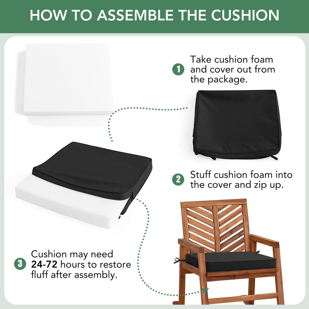 Summsun chair cushions stacked for display