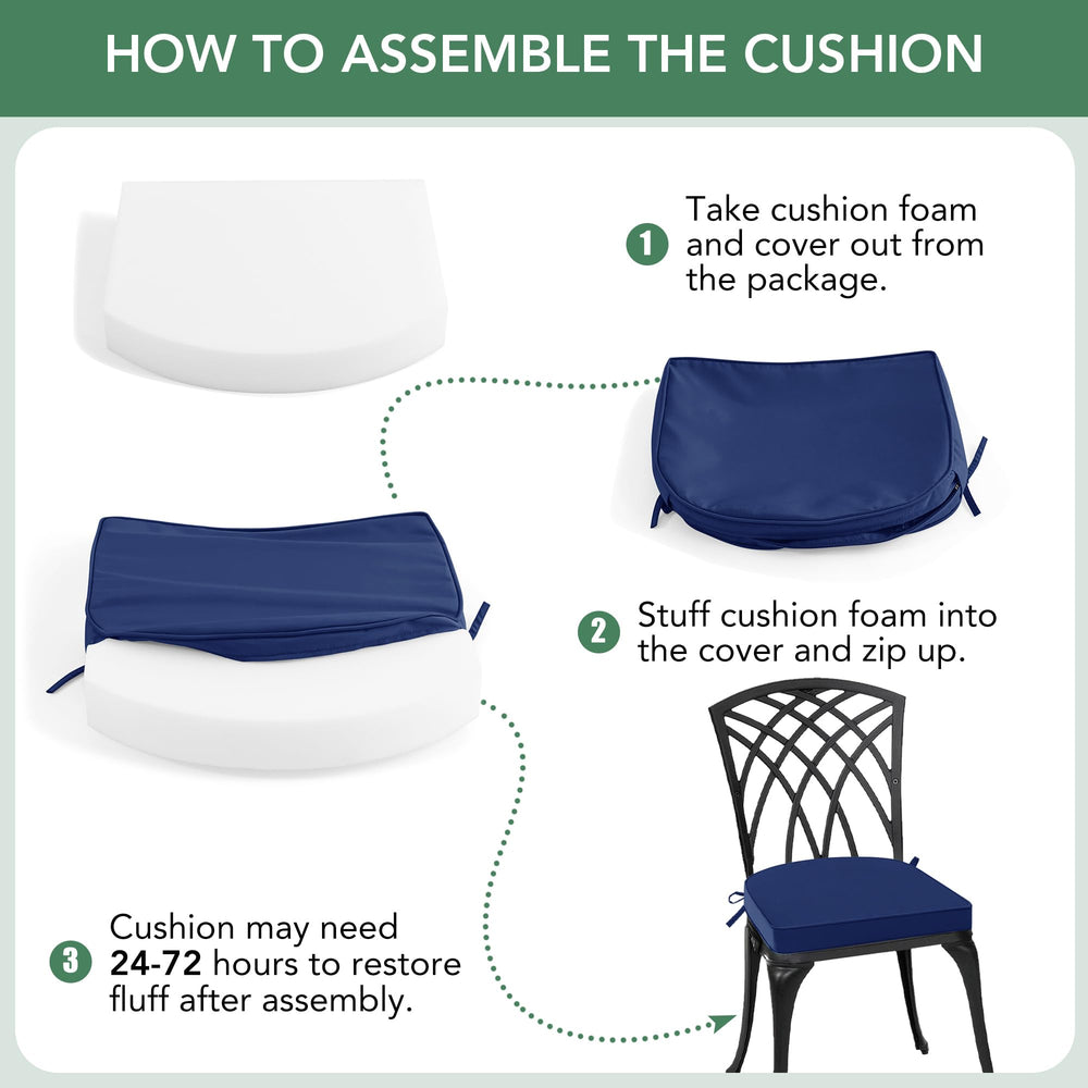 Summsun cushion 17 x 16 inch on a garden chair