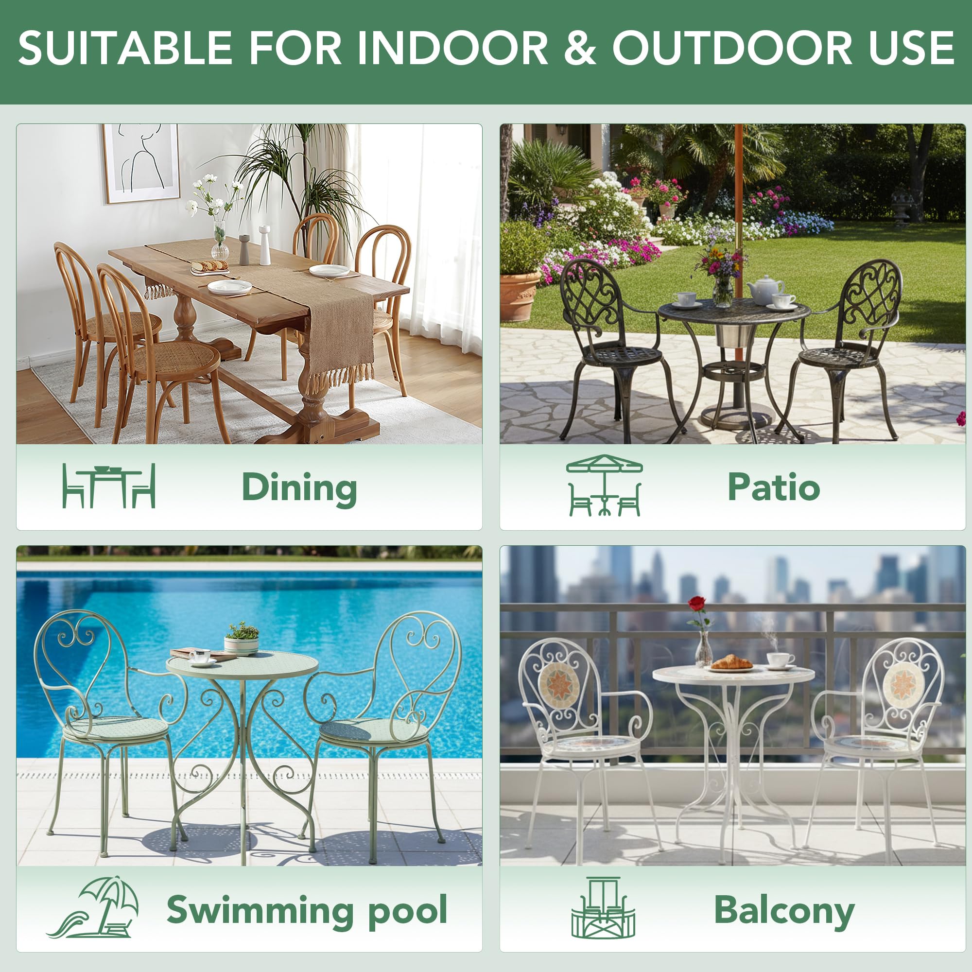 Summsun cushion displayed on a patio table