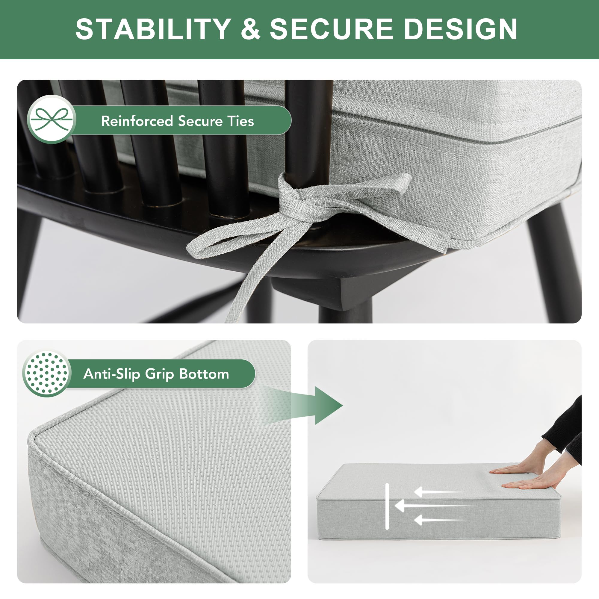 Summsun cushions arranged on a patio chair