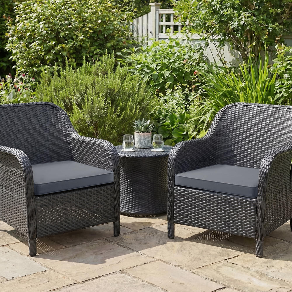 Summsun dark grey chair cushions with ties and hidden zipper