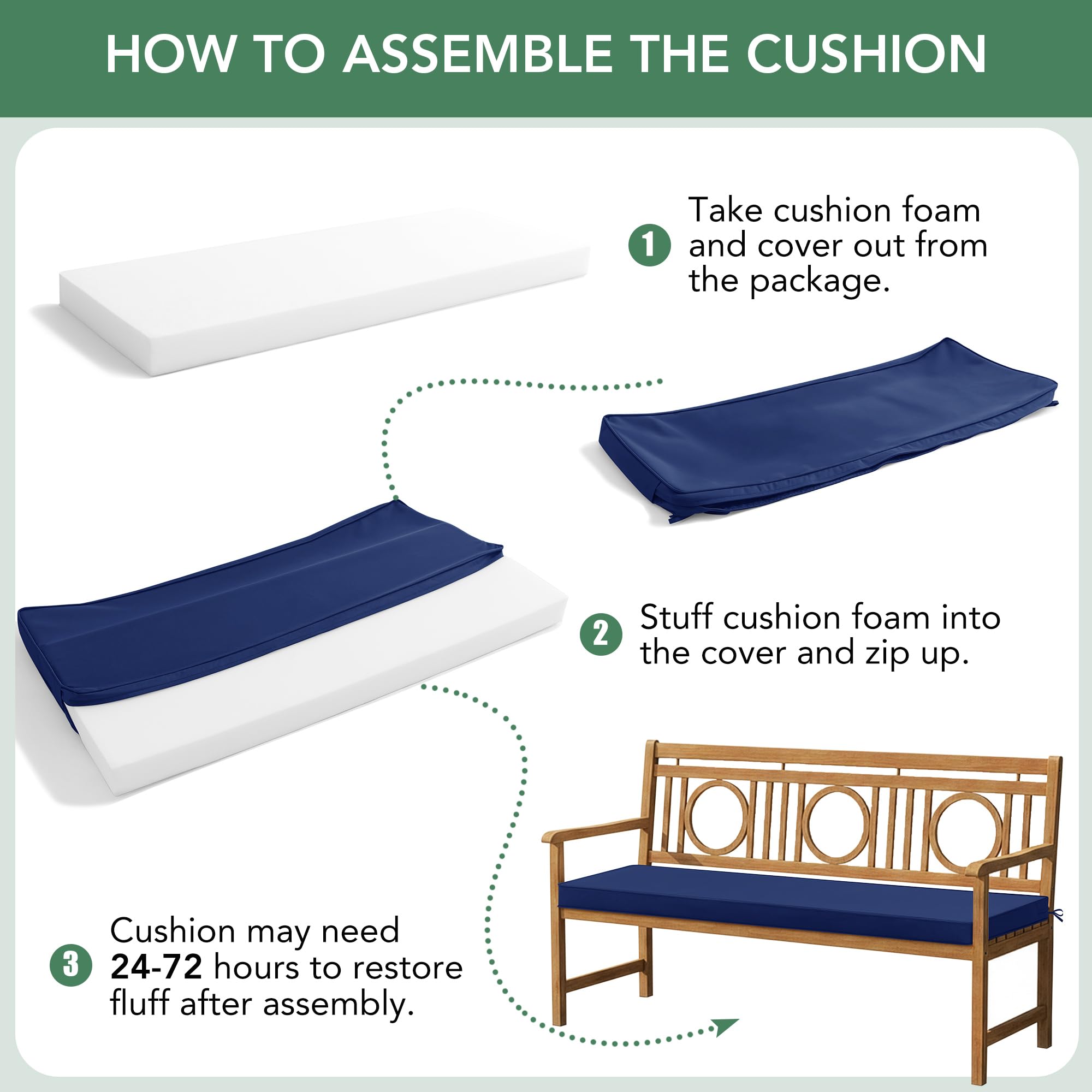 Summsun Navy Blue Cushion on patio furniture