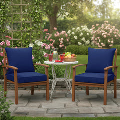 Summsun Navy cushion set on a patio chair