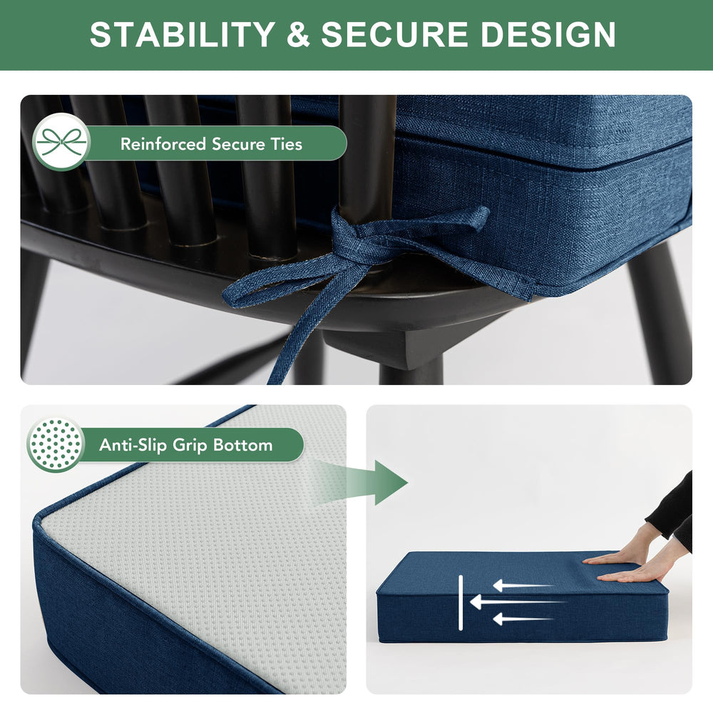 Summsun navy outdoor cushion on patio chair