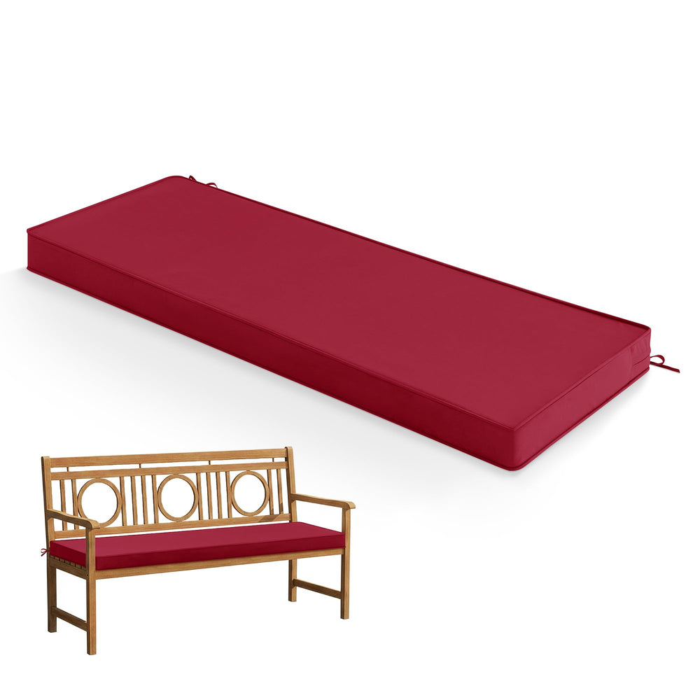 Summsun Outdoor Bench Cushion in Burgundy, front view
