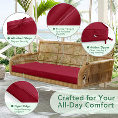 Summsun Outdoor Bench Cushion in use on porch swing