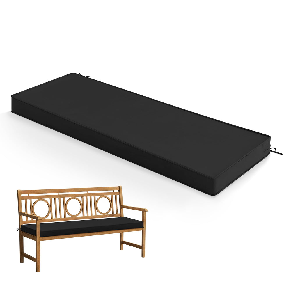 Summsun Outdoor Bench Cushion Pad black front view