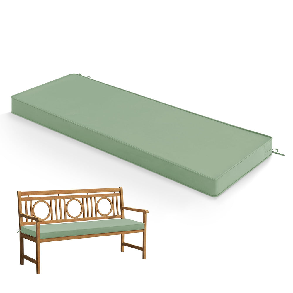 Summsun Outdoor Bench Cushion Pad front view in sage green