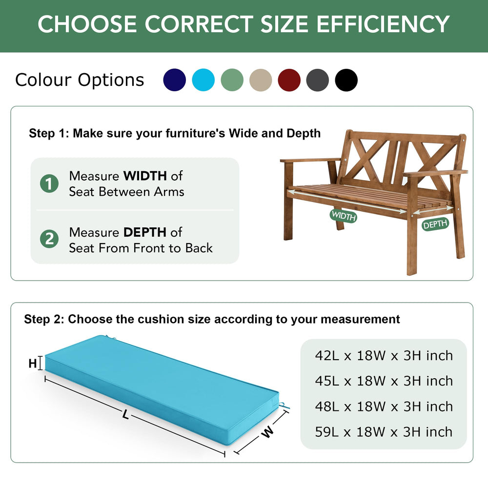 Summsun Outdoor Bench Cushion Pad in a patio setting