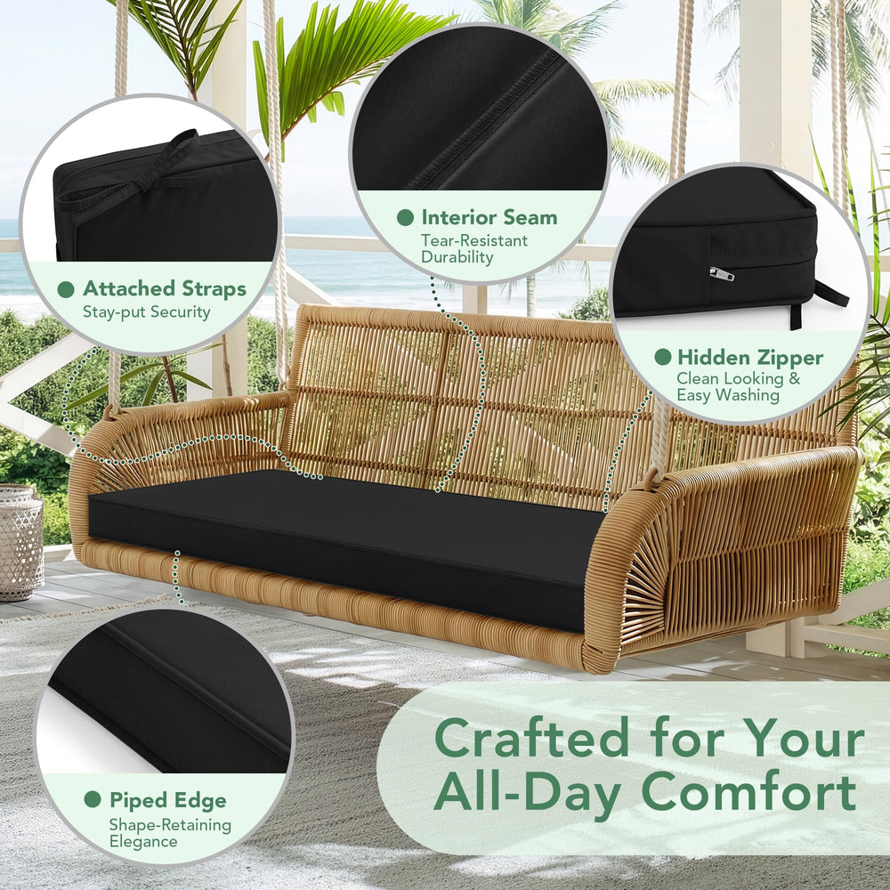 Summsun Outdoor Bench Cushion Pad in outdoor setting