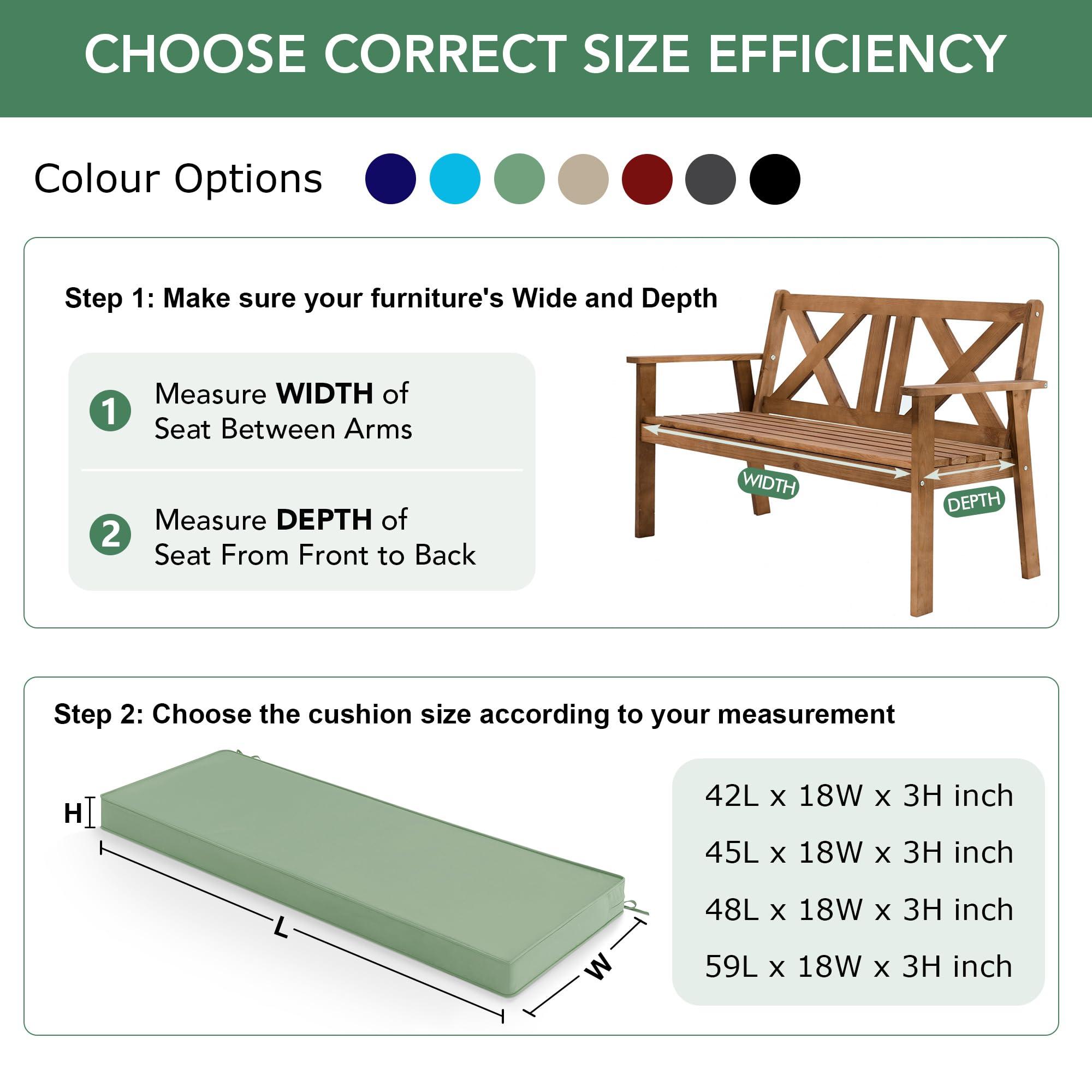 Summsun Outdoor Bench Cushion Pad in outdoor setting