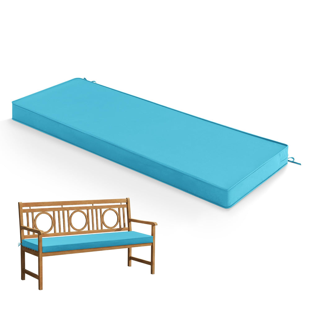 Summsun Outdoor Bench Cushion Pad in teal, side view