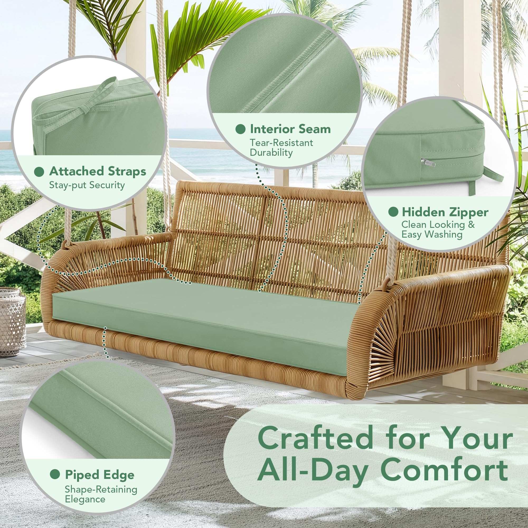 Summsun Outdoor Bench Cushion Pad packaging details