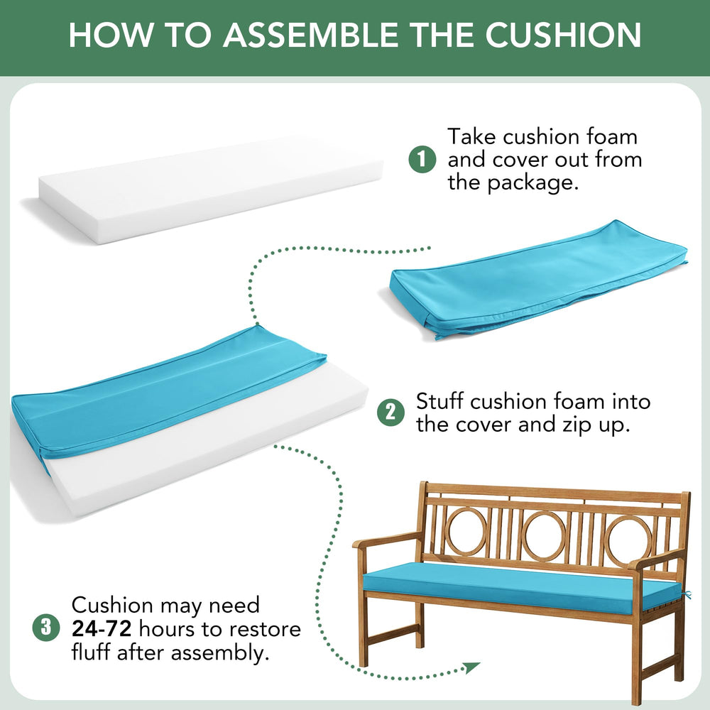 Summsun Outdoor Bench Cushion Pad packed for shipping
