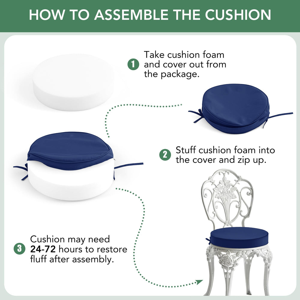 Summsun outdoor bistro chair cushions side view on a chair