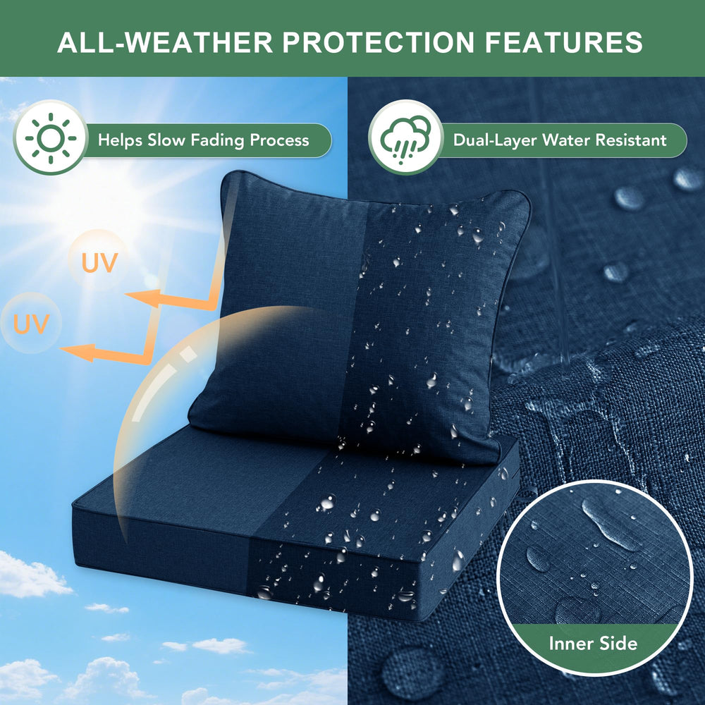 Summsun Outdoor Chair Cushion navy side view