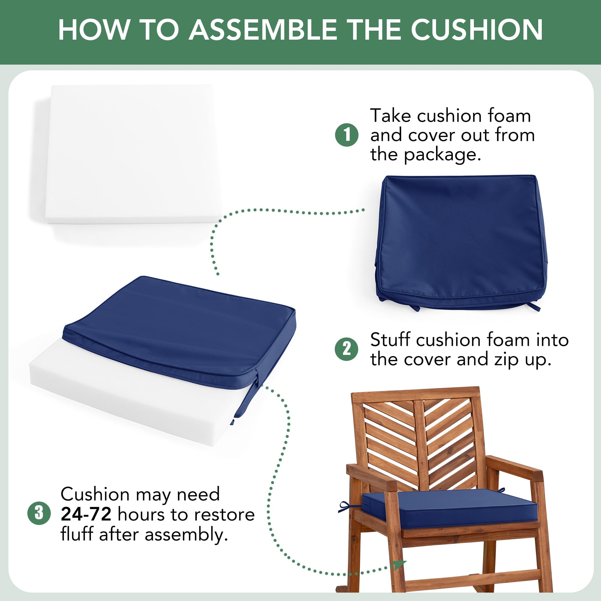 Summsun Outdoor Chair Cushion on a dining chair outdoors