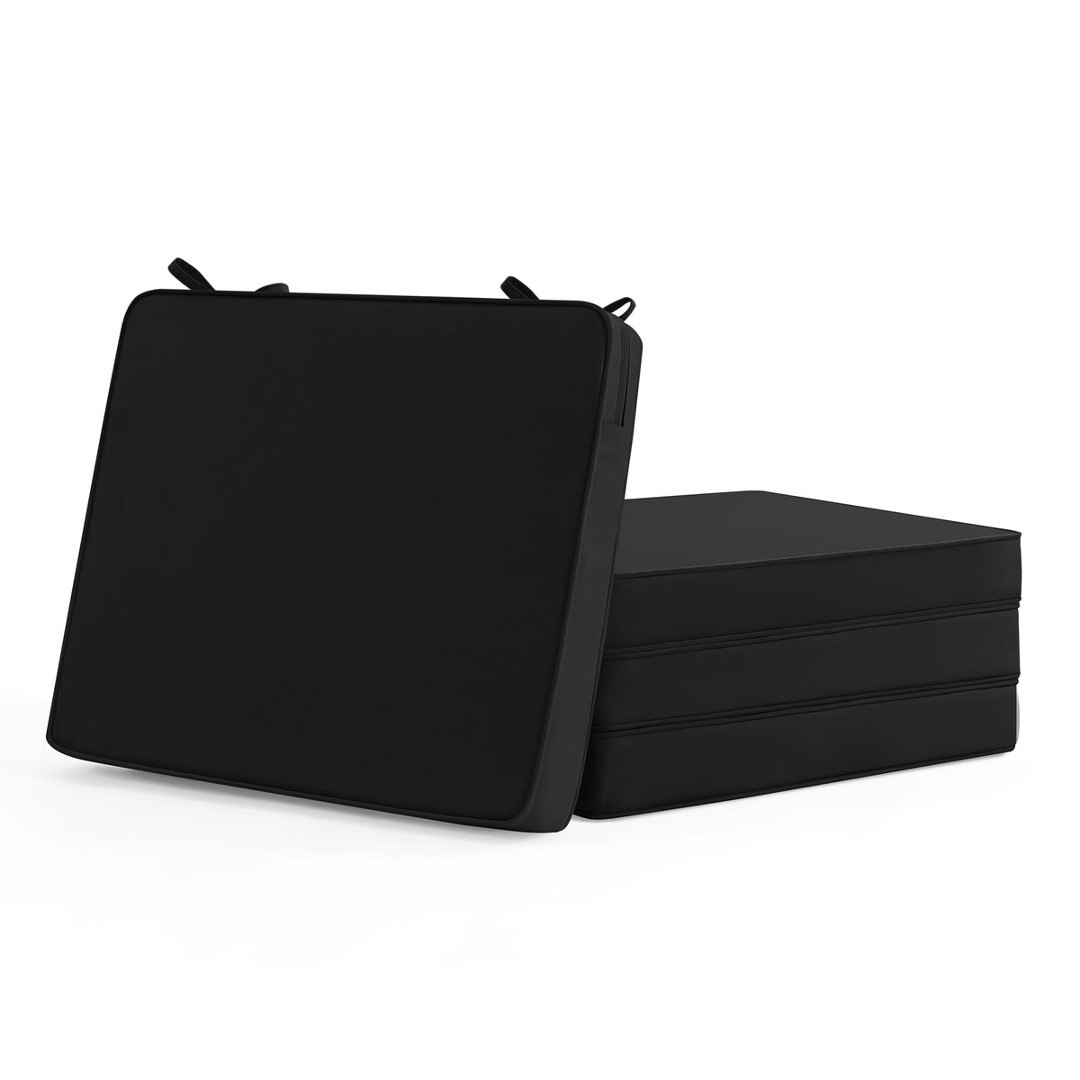 Summsun outdoor chair cushions set of 4 in black, front view