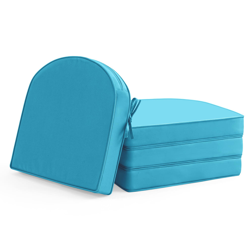 Summsun outdoor chair cushions set of 4 teal front view