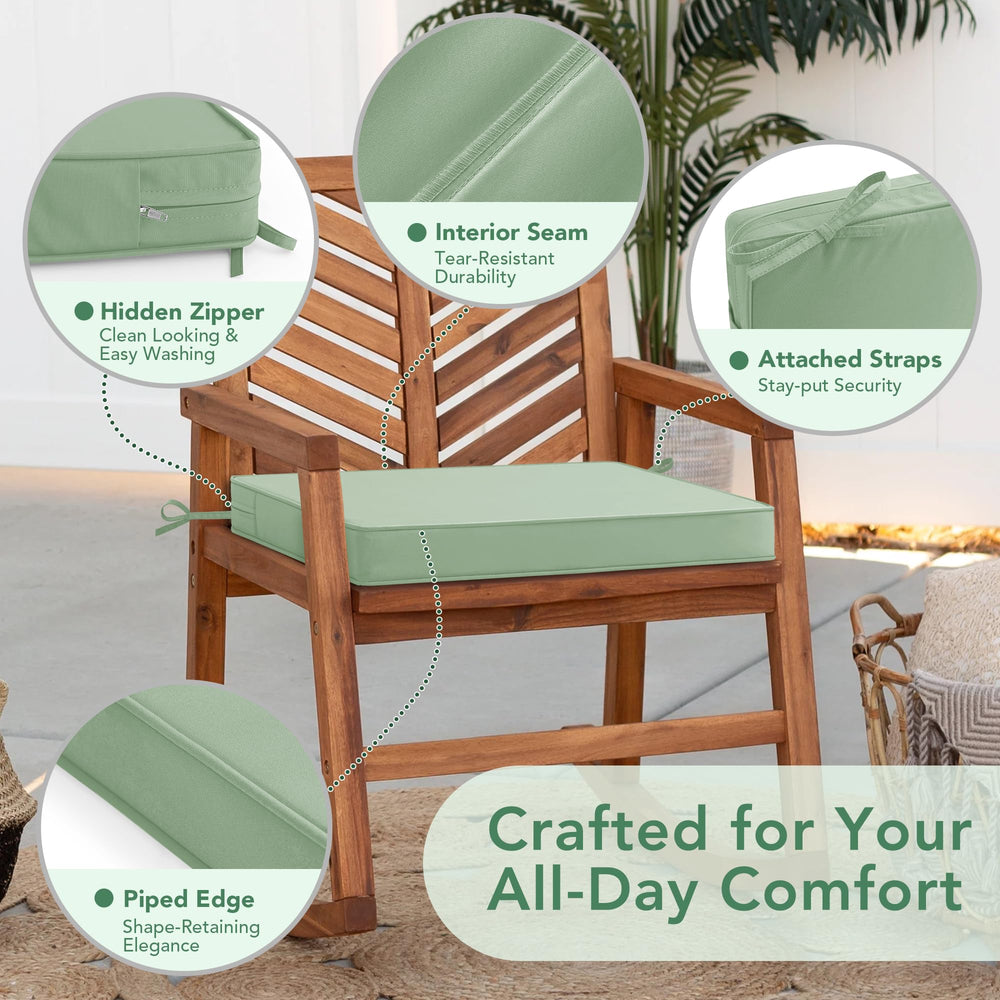Summsun outdoor chair cushions stacked in a neat arrangement