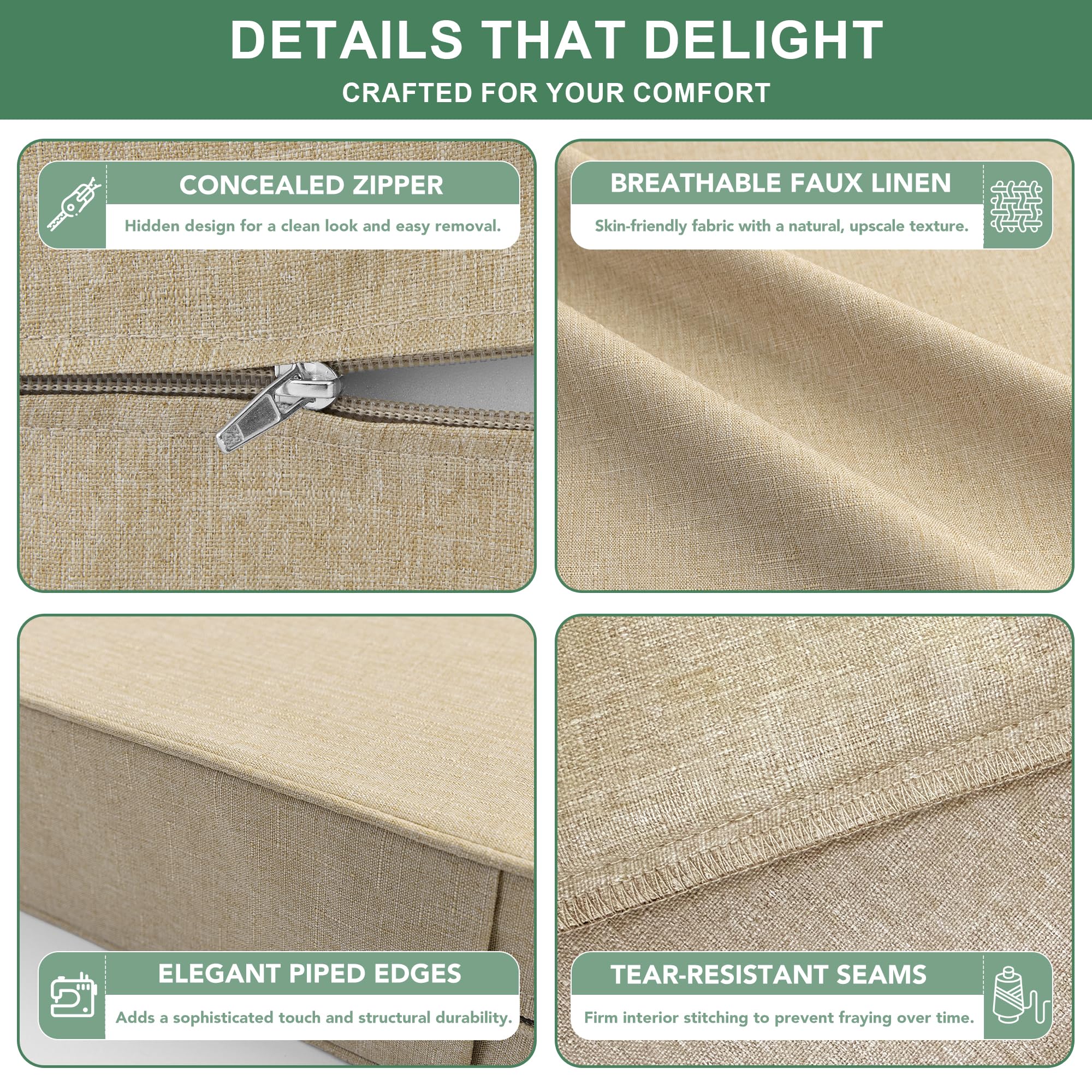 Summsun Outdoor Chair Cushions with ties attached to chair