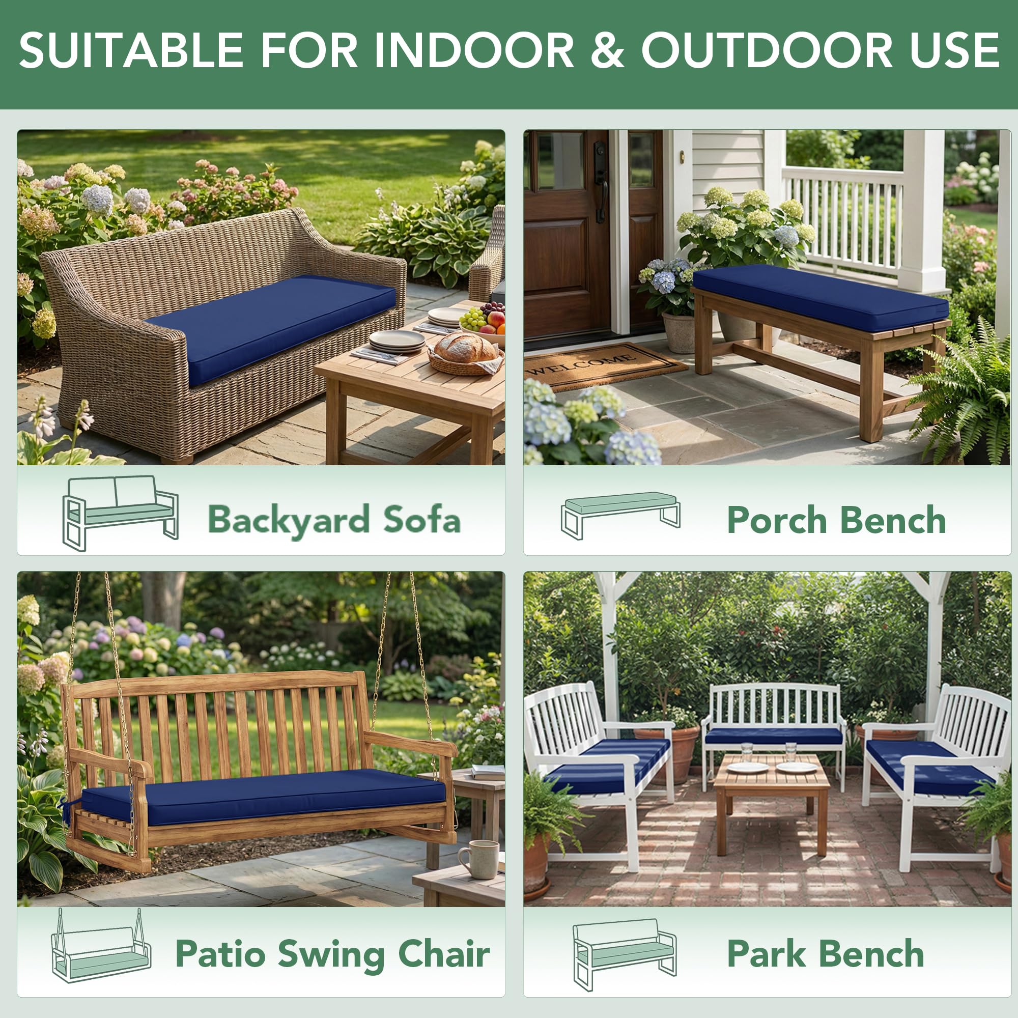 Summsun Outdoor Cushion showing high-density foam filling