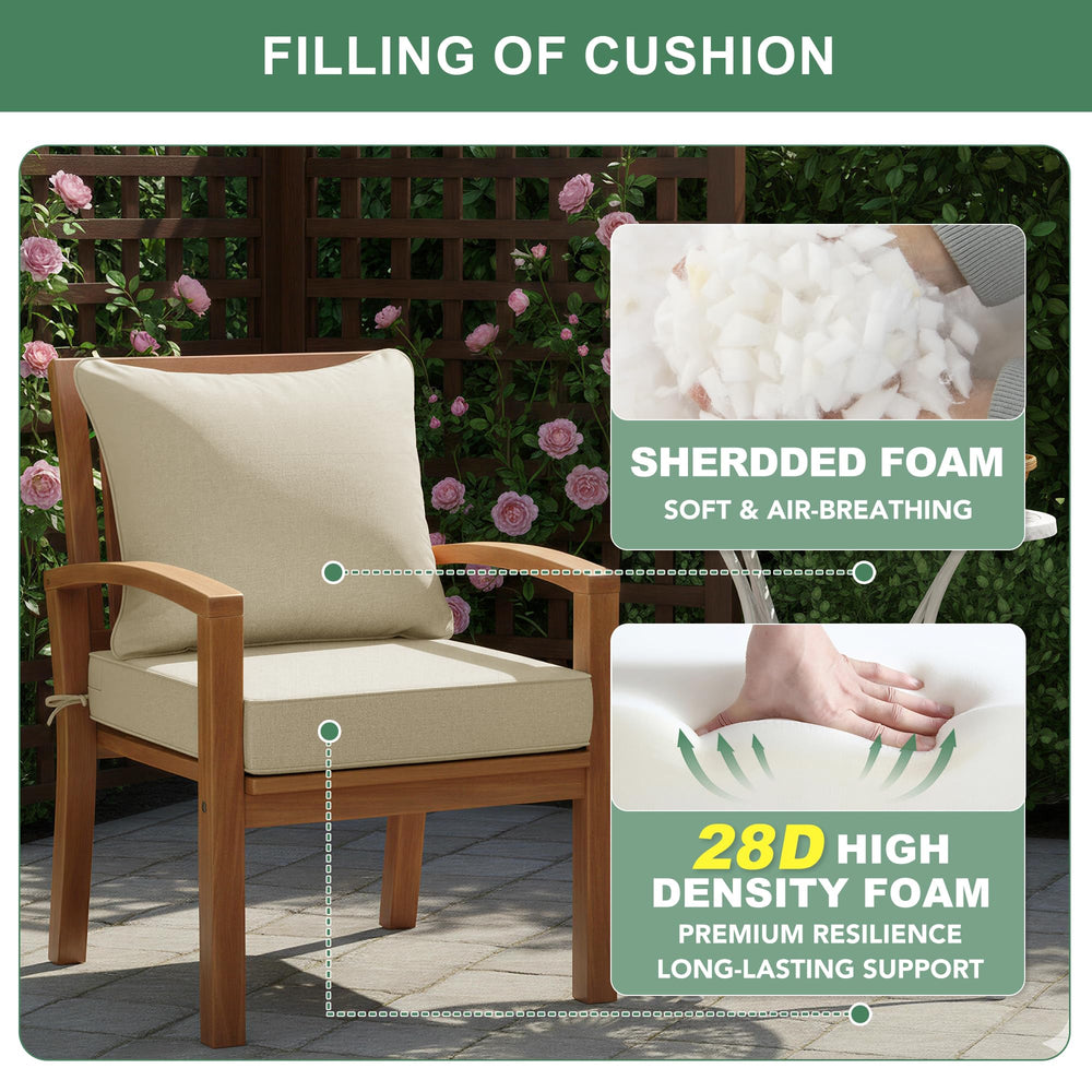 Summsun outdoor cushions set of 2 with ties for secure attachment