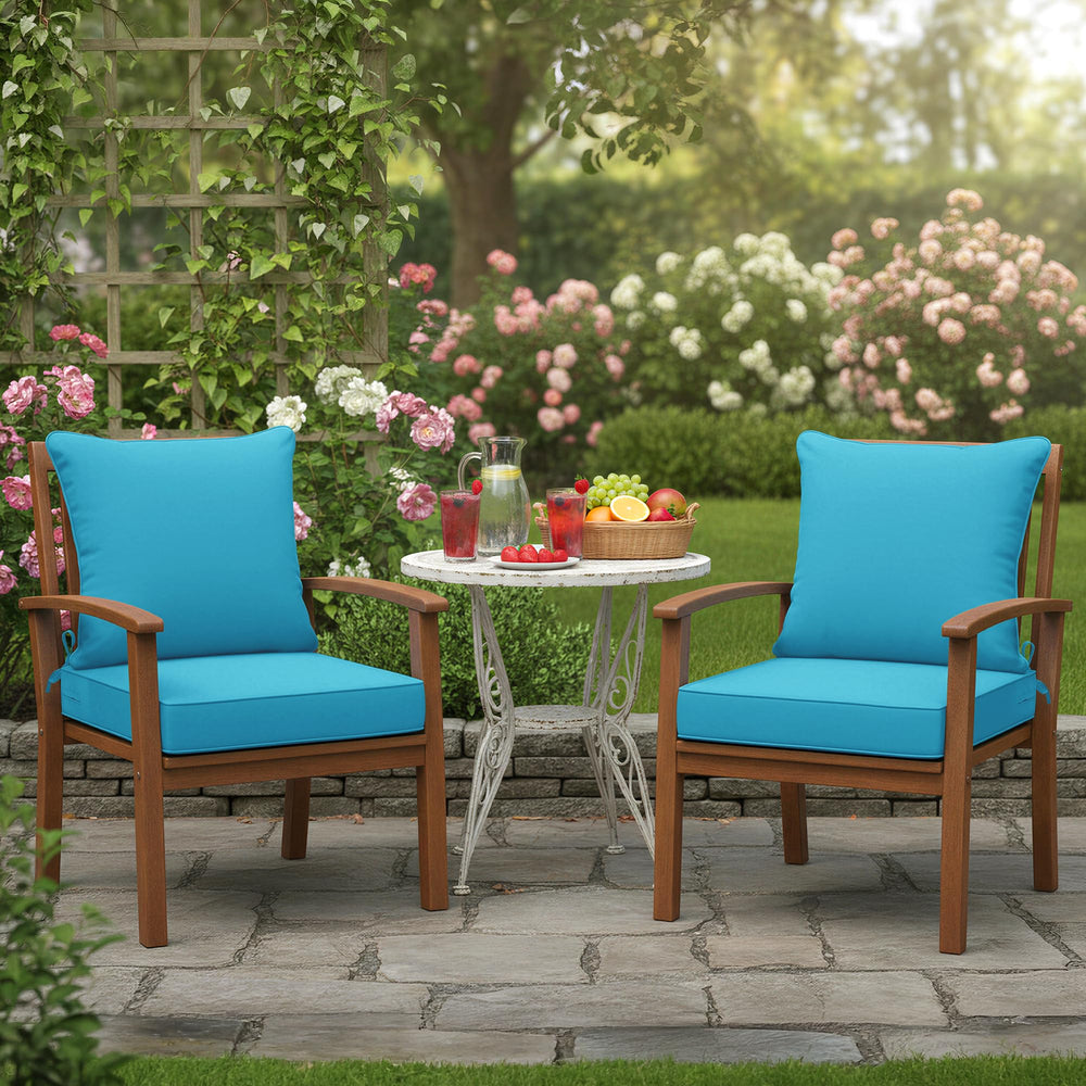 Summsun Outdoor Cushions teal close-up of fabric