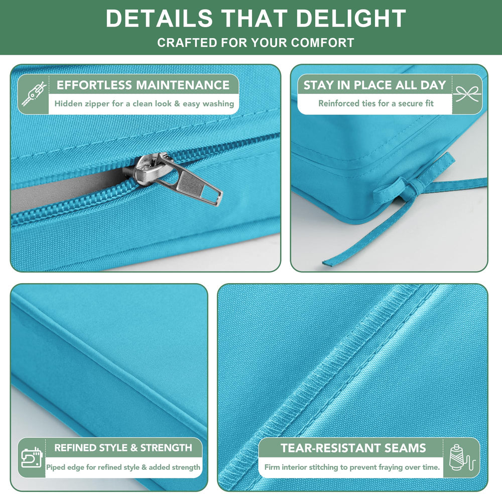 Summsun Outdoor Cushions teal removed cover for cleaning