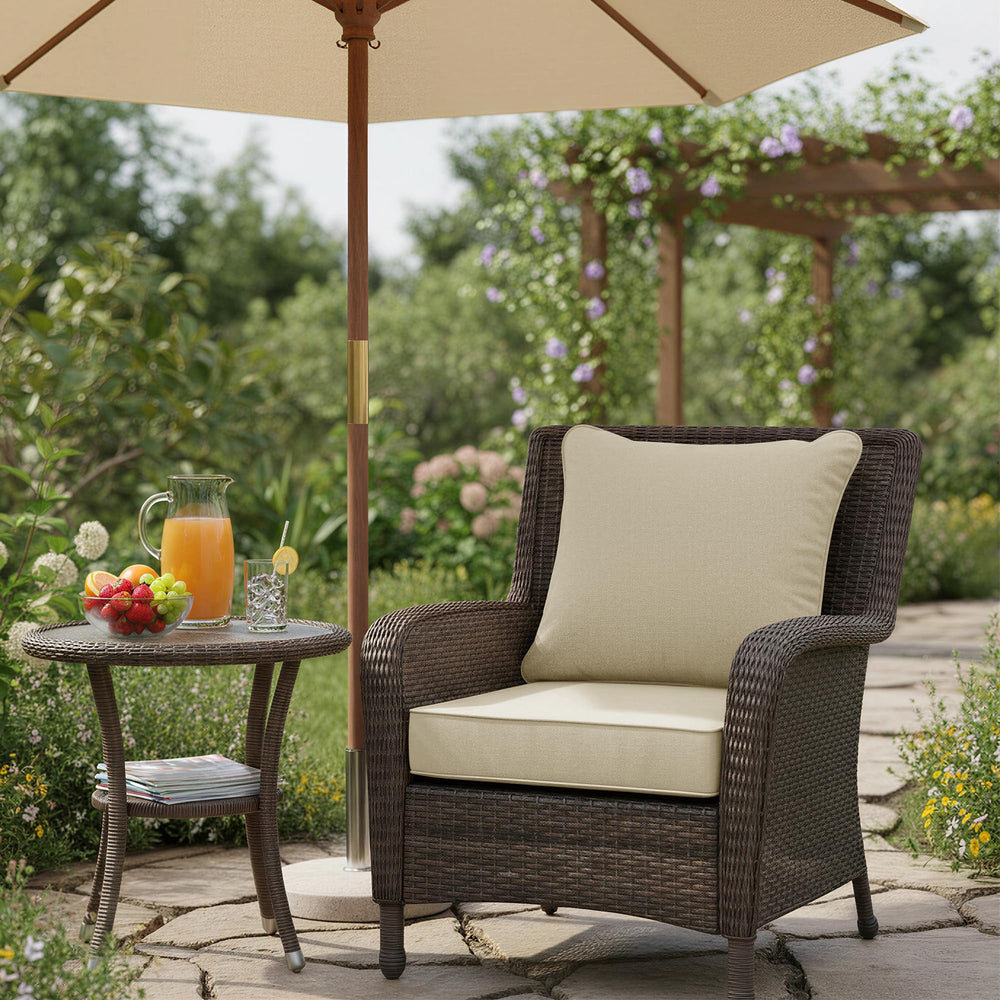 Summsun Patio Chair Cushion beige side view