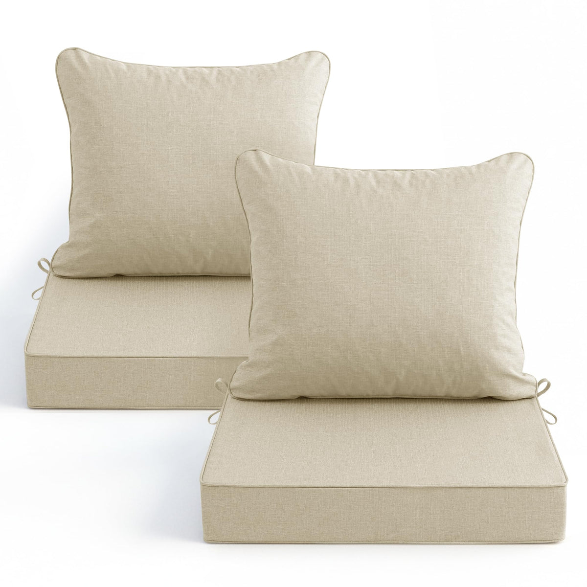 Summsun Patio Chair Cushions Set of 2 in beige, front view