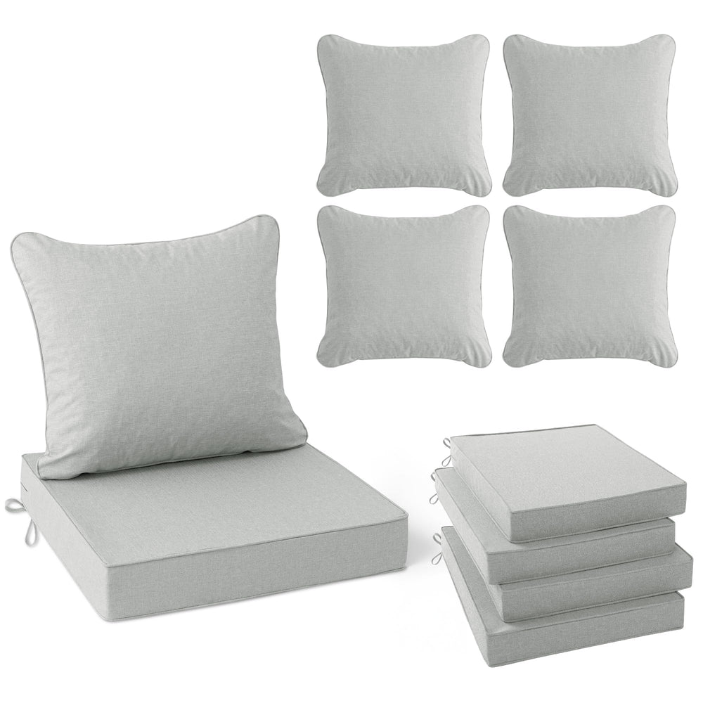 Summsun patio cushions light grey set of 4 front view
