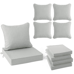 Summsun patio cushions light grey set of 4 front view