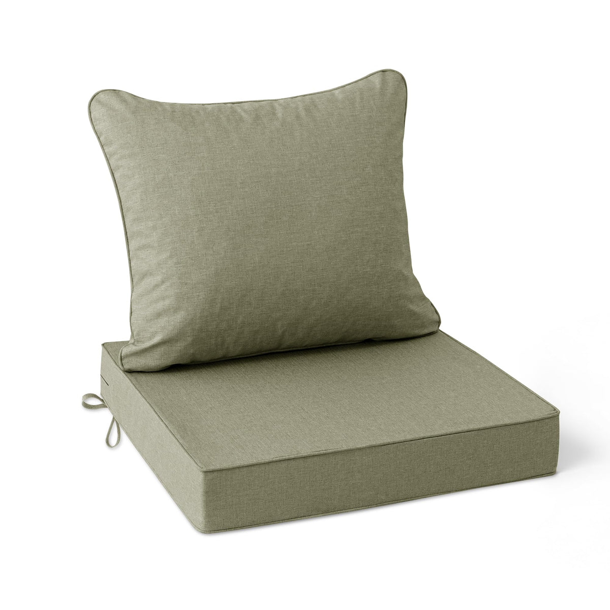 Summsun Water Resistant Outdoor Chair Cushion in Mocca Green front view