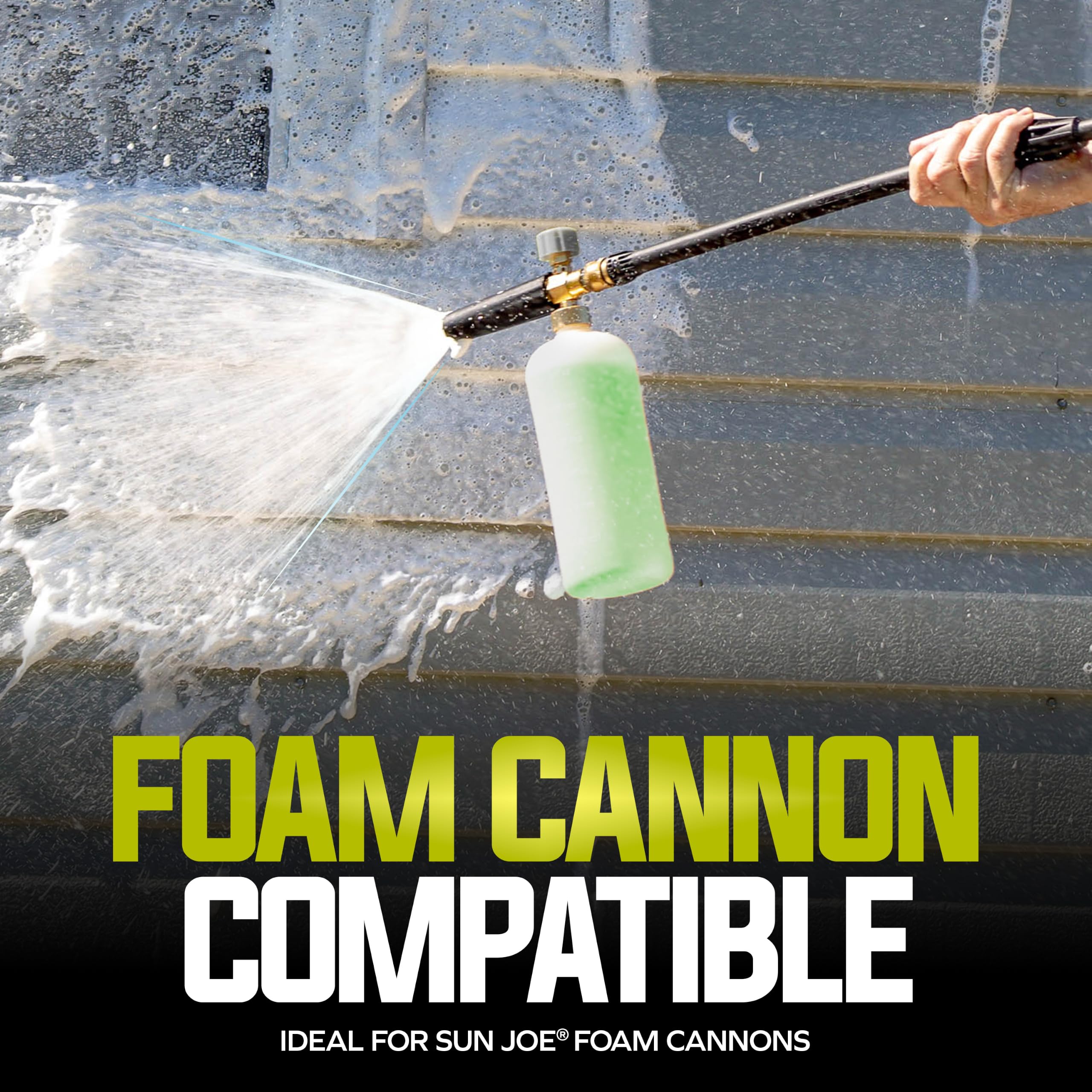 Sun Joe concentrate being poured into a pressure washer