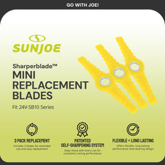Sun Joe SB10-BLD-3PK replacement blades side view